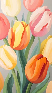 Wallpaper pattern tulip art painting. 