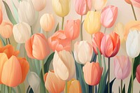 Wallpaper pattern tulip painting outdoors. AI generated Image by rawpixel.