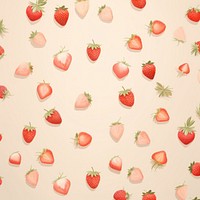 Wallpaper pattern strawberry fruit plant. 