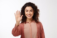 Woman inviting portrait smile adult. 