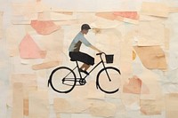 Man riding bicycle painting vehicle cycling. 