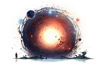 Astronomy universe drawing sphere. AI generated Image by rawpixel.