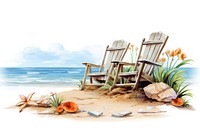 Beach summer furniture outdoors nature. AI generated Image by rawpixel.
