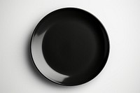 Black plain plate platter white background simplicity. 