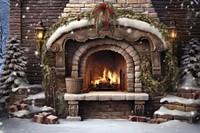 Christmas fireplace hearth architecture illuminated