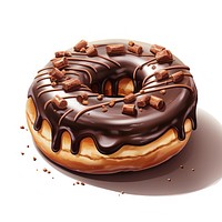 Donut chocolate dessert food cake. 