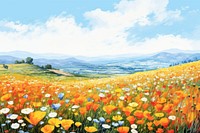 California flower field landscape grassland outdoors