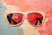 Sunglasses ripped paper collage art accessories.