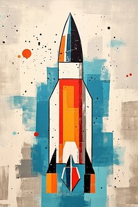 Rocket art aircraft vehicle. AI generated Image by rawpixel.