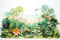 Landscape jungle vegetation outdoors painting. 