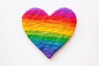 Heart shape LGBTQ sign rainbow white background celebration. 