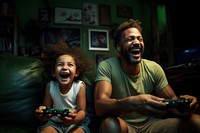 Video games daughter playing father. AI generated Image by rawpixel.