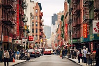 Street china town soho NYC. AI generated Image by rawpixel.