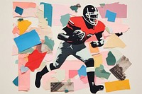 American football art painting collage. 