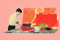 Korean bbq cooking food art. 