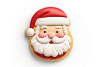 Santa claus sugar cookie dessert food white background. AI generated Image by rawpixel.