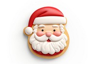 Santa claus sugar cookie dessert food white background. 