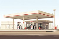 Gas station architecture petroleum gasoline. 