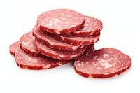 Salami sausage slice meat. 