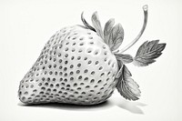 Strawberry drawing fruit plant. AI generated Image by rawpixel.