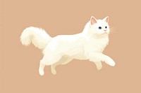 Jumping white cat animal mammal pet. AI generated Image by rawpixel.