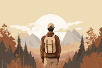 Male traveler wilderness adventure outdoors. 