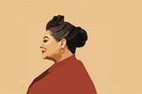 Mature woman portrait earring jewelry. AI generated Image by rawpixel.