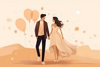 Wedding anniversary balloon dress adult. AI generated Image by rawpixel.