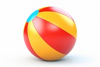 Beach ball sphere sports white background. 