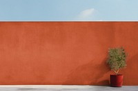 Orange wall with blank design space