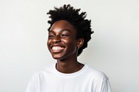 Happy diverse african teen portrait laughing smile. 