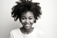 Happy diverse portrait african teen girl white smile photo. 