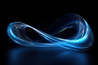 Light trail curve swirl black blue wave.