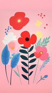 Flower art painting pattern. 