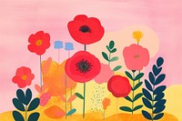 Flower art painting plant. AI generated Image by rawpixel.