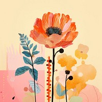 Flower art painting plant. AI generated Image by rawpixel.