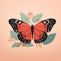 Butterfly animal insect plant. 