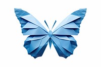 Butterfly origami paper blue white background. AI generated Image by rawpixel.