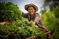 Vegetable harvesting gardening cheerful. 