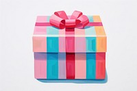 Present box paper gift white background. 