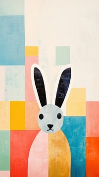 Simple rabbit art painting representation. 