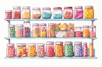 Candy aisle food jar confectionery. 