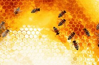 Honeycomb bee backgrounds animal. AI generated Image by rawpixel.