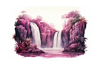 Waterfall purple painting outdoors. AI generated Image by rawpixel.