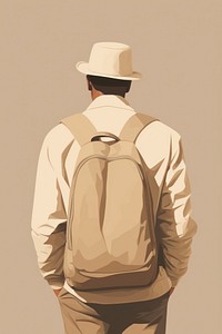 Man traveller backpack adult outerwear. AI generated Image by rawpixel.