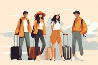 Diverse teenage travelers suitcase luggage adult. AI generated Image by rawpixel.