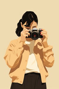 Woman using a compact camera portrait adult woman. 