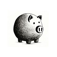 Minimal piggy bank drawing mammal representation. AI generated Image by rawpixel.