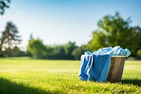 Natural laundry bucket grass outdoors plant. 