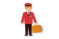 Hotel bellboy bag white background representation. AI generated Image by rawpixel.
